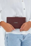 Armine Kadın Parlak Bordo Abiye Clutch Çanta 010155