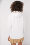 55443 Nakışlı Oversize Sweatshirt - Beyaz