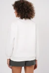 55447 Baskılı Oversize Sweatshirt - Beyaz