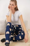 4323 Desenli Pijama Altı - F.Lacivert