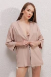 5862 Örme Kimono - Bej